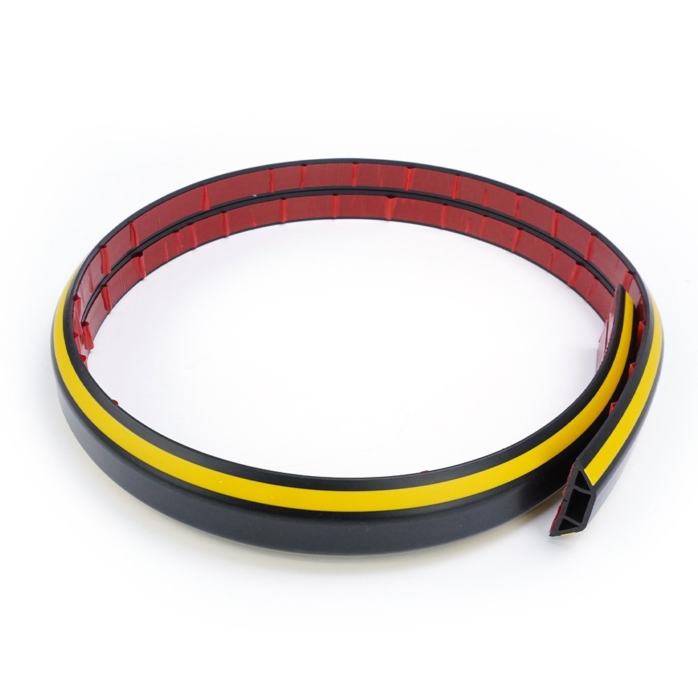 工仔人 室內電線槽 保護槽 軟性線槽 整線管 集線盒 電線固定 整線槽 收線器 黑色黃線4公分寬 CDBY40-細節圖2