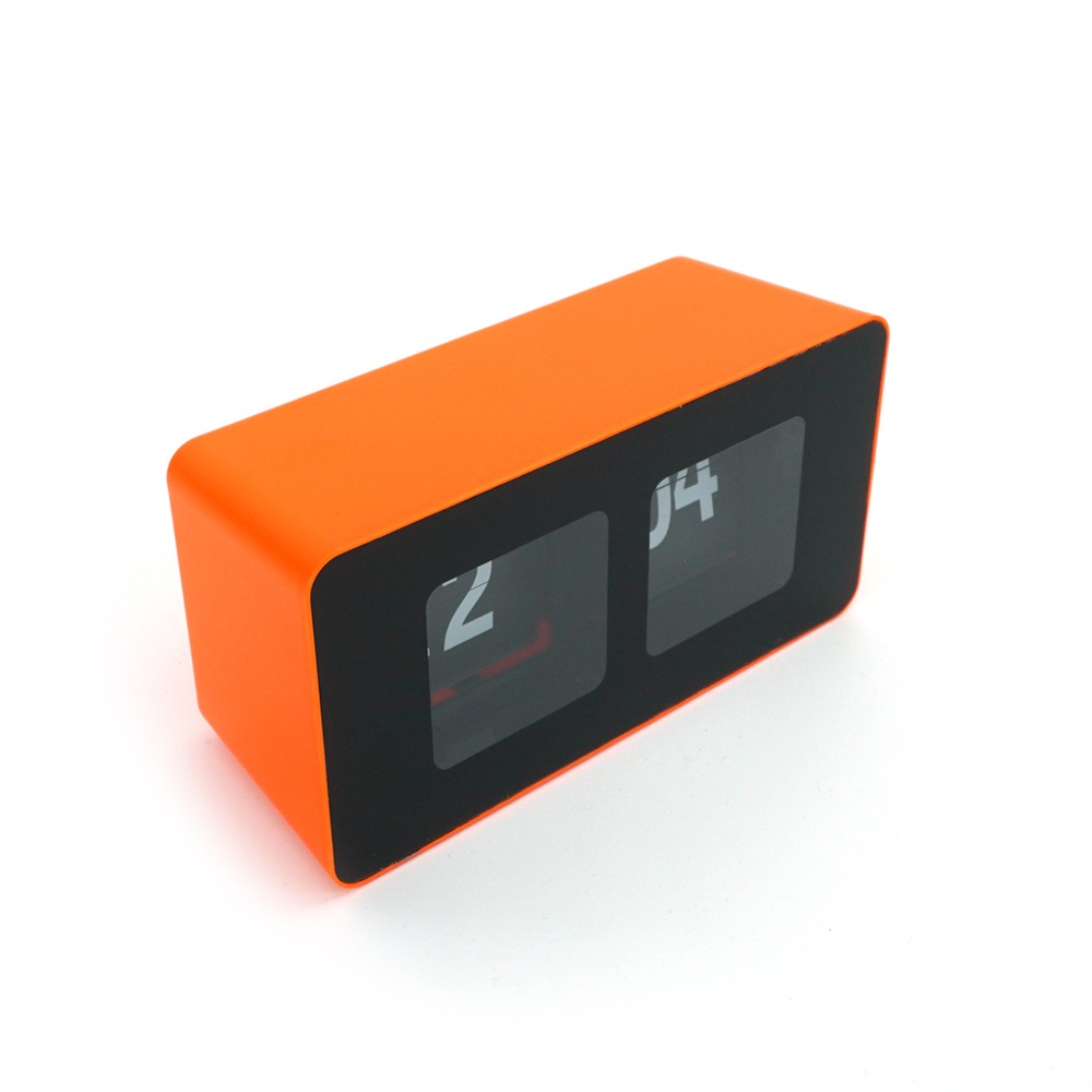 桌上型時鐘 靜音時鐘 橘色時鐘 桌面時鐘 電子翻頁鐘 復古鐘 創意時鐘 數字鐘 翻字鐘 電子時鐘 簡約時鐘-細節圖2