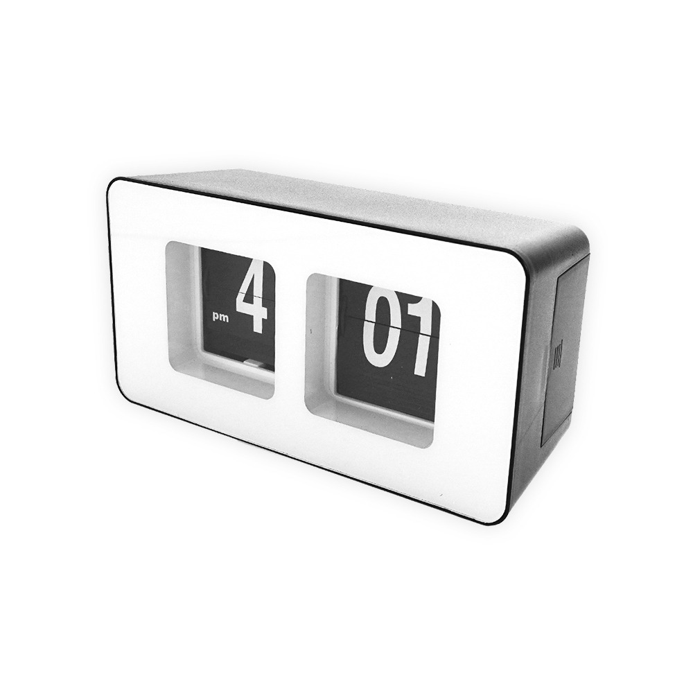 無印風時鐘 擺設 機械時鐘 數位時鐘 黑白時鐘 電子鐘 翻頁鐘 簡約風時鐘 桌上型時鐘 自動翻頁時鐘-細節圖2