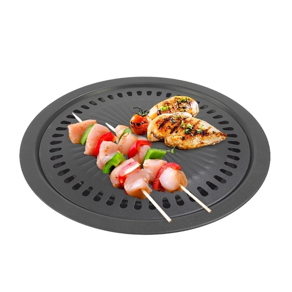 【7-ELEVEN 門市團購】中秋烤肉韓式圓形烤肉盤不沾鍋款 不鏽鋼燒烤盤 韓式圓形烤肉盤 2入組 KHP01-細節圖2