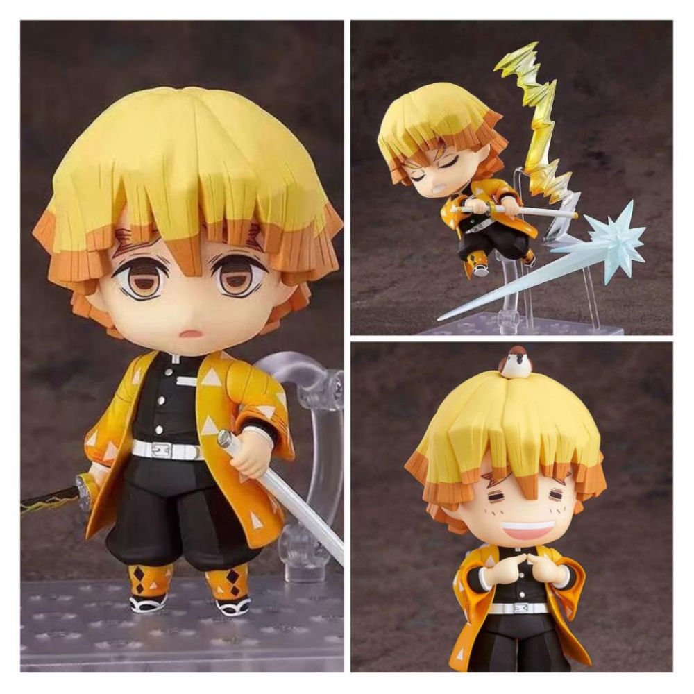 【佩斯多】鬼滅之刃 炭治郎 禰豆子 伊之助 我妻善逸 鬼殺隊 Q版 可愛模型 玩具 公仔 可動 可換臉 人偶-細節圖2