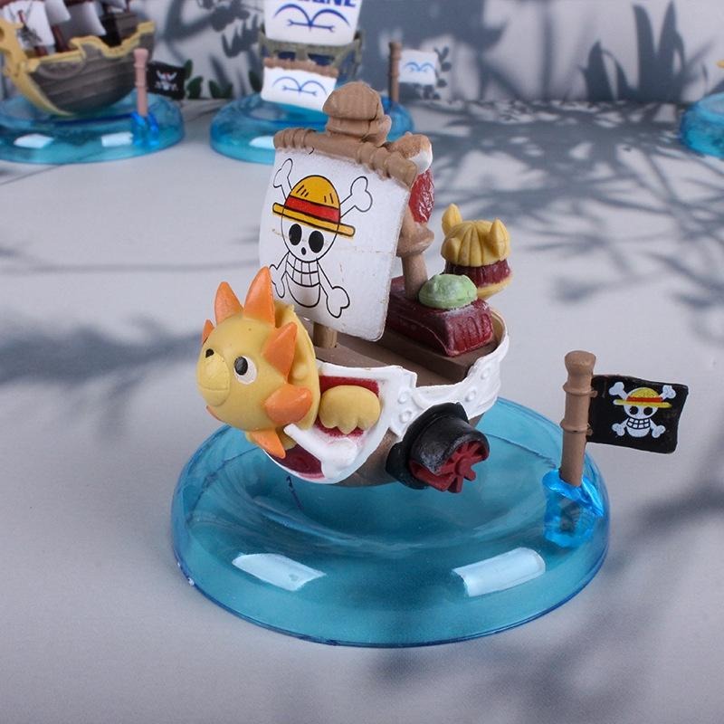【佩斯多】海賊王 航海王 海盜船 千陽號 草帽一夥 黑鬍子 梅利號 6款一組 Q版小船 蛋糕烘培 裝飾 模型玩具 公仔-細節圖3