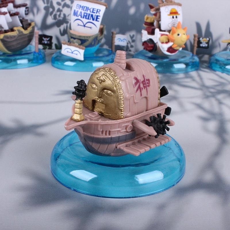 【佩斯多】海賊王 航海王 海盜船 千陽號 草帽一夥 黑鬍子 梅利號 6款一組 Q版小船 蛋糕烘培 裝飾 模型玩具 公仔-細節圖4