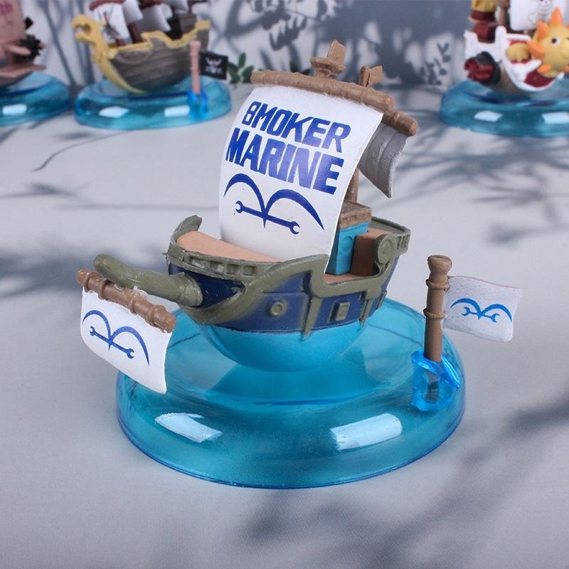 【佩斯多】海賊王 航海王 海盜船 千陽號 草帽一夥 黑鬍子 梅利號 6款一組 Q版小船 蛋糕烘培 裝飾 模型玩具 公仔-細節圖5