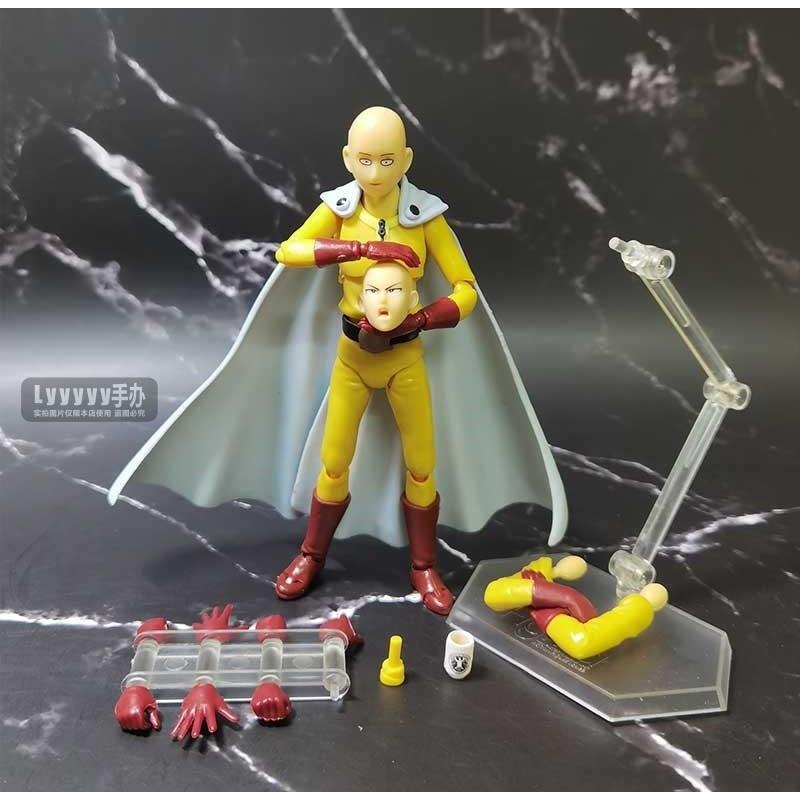 【佩斯多】一拳超人figma 310 琦玉老師 光頭 可動 手辦模型 交換禮物杰諾斯 改造人英雄-細節圖6