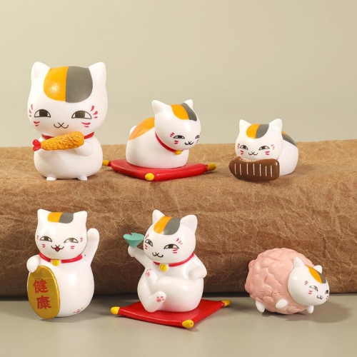 【佩斯多】貓咪老師 夏目友人帳 6款一組 Q版可愛 玩偶 盒玩食玩 公仔模型玩具 烘培 蛋糕裝飾