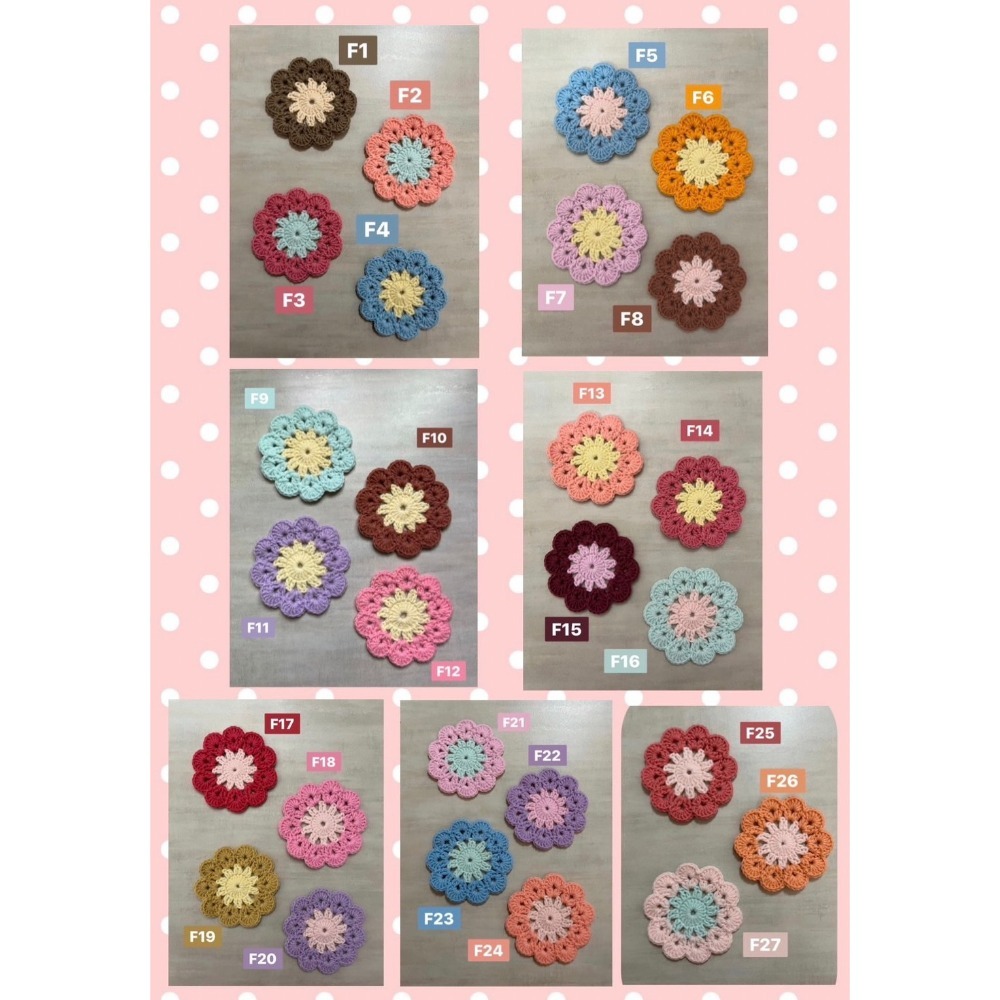 墊小二🧶手作編織｜花花杯墊-細節圖2