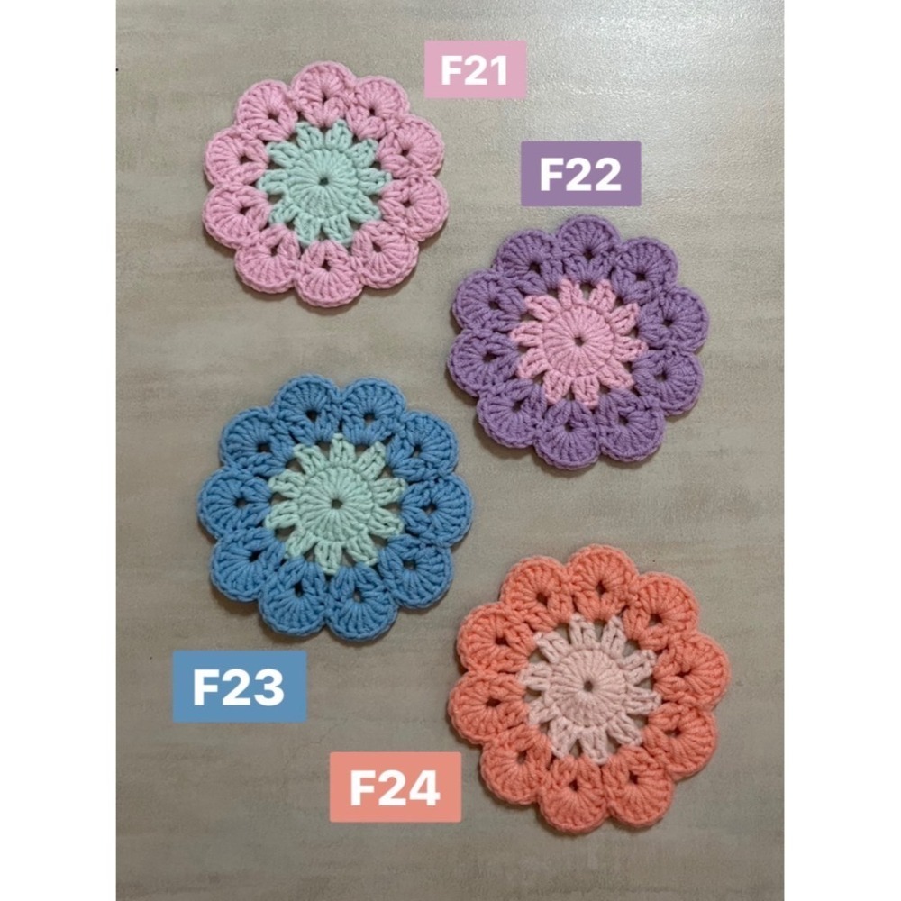 墊小二🧶手作編織｜花花杯墊-細節圖8