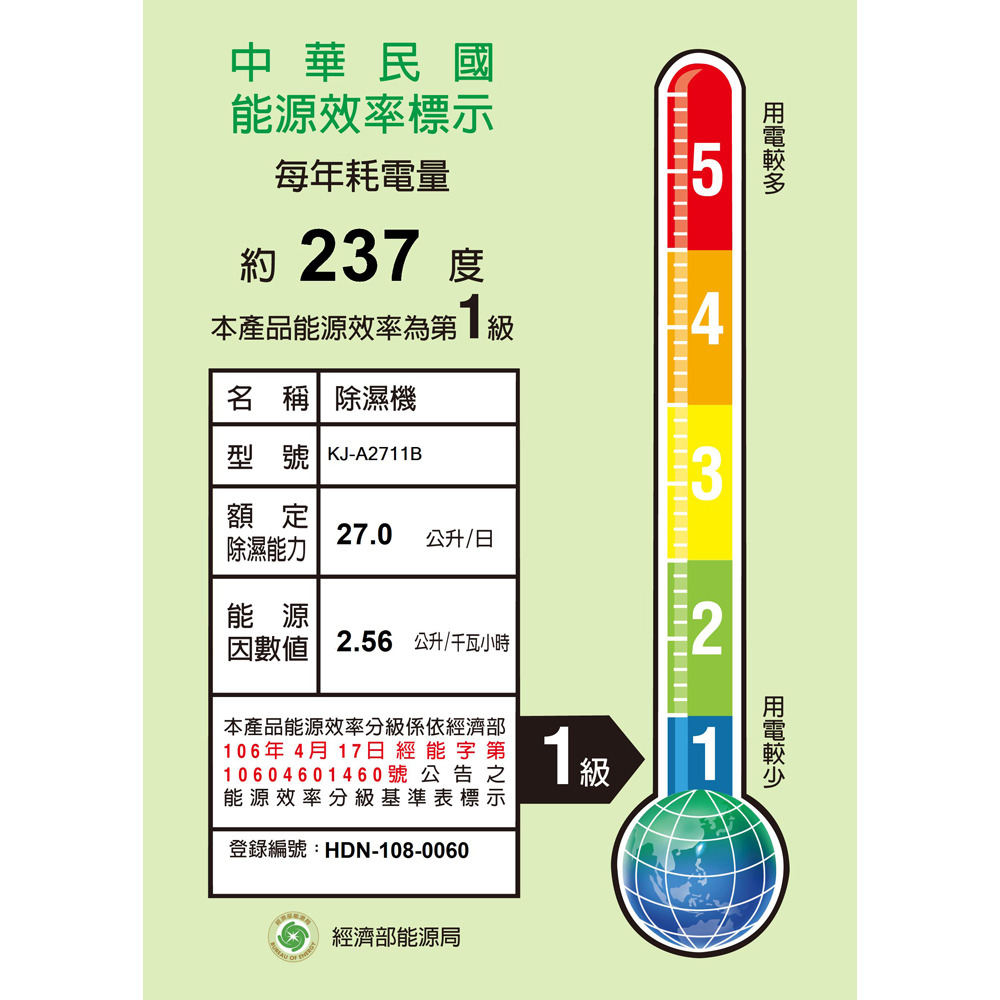 KOLIN 歌林 27L 1級自動濕控銀離子抗菌除濕機 KJ-A2711B-細節圖2