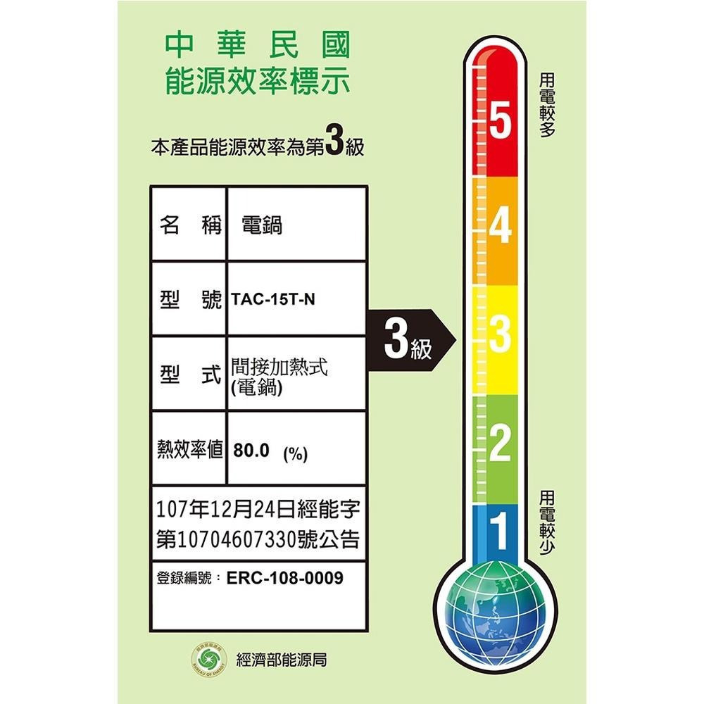 TATUNG 大同 15人份 晶鑽灰多功能不鏽鋼電鍋 TAC-15T-NIG-細節圖3