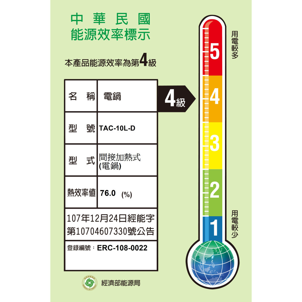 TATUNG 大同10人份電鍋 紅色 TAC-10L-DRU-細節圖2