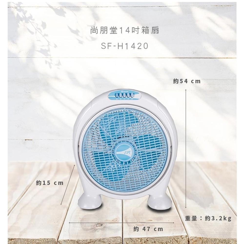 SPT 尚朋堂 14吋 3段速機械式箱扇  SF-H1420-細節圖3