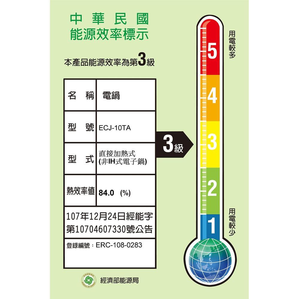 SANLUX 台灣三洋 10人份厚釜電子鍋 ECJ-10TA-細節圖3