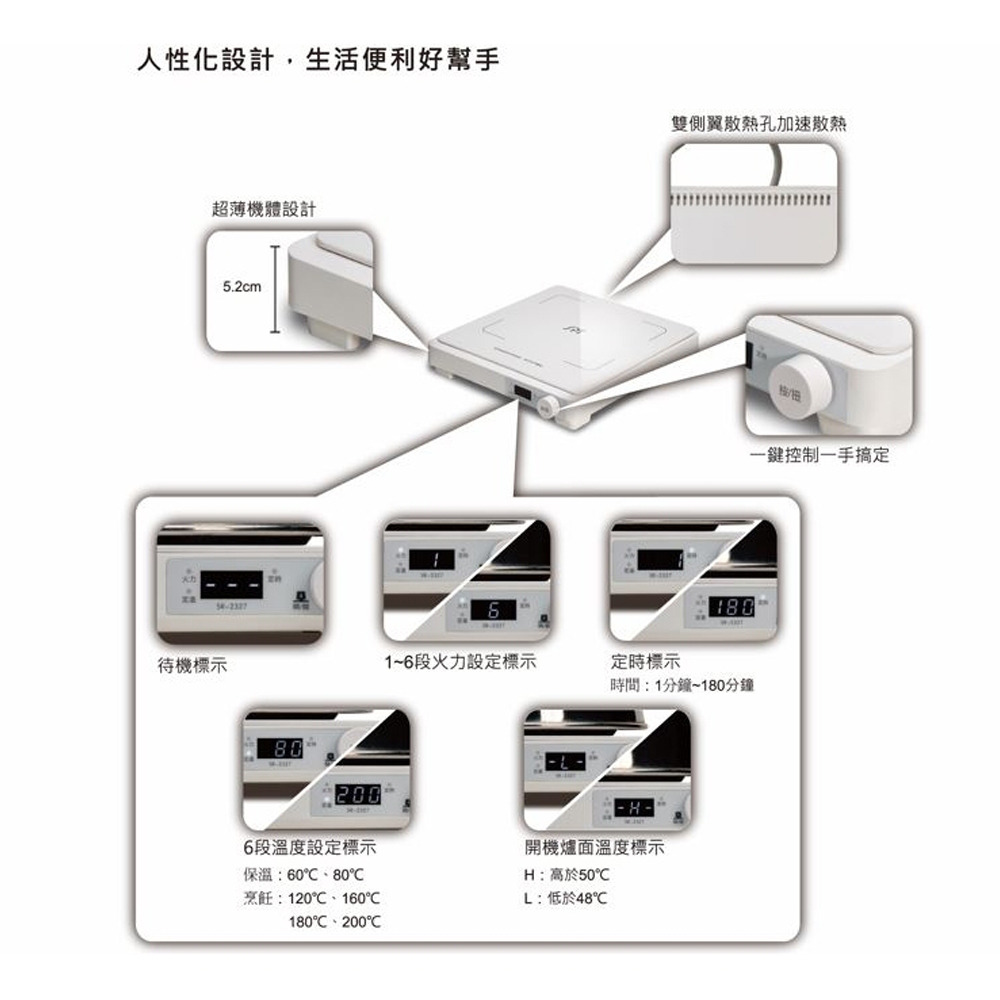 SPT 尚朋堂 IH超薄變頻電磁爐 SR-2327-細節圖5