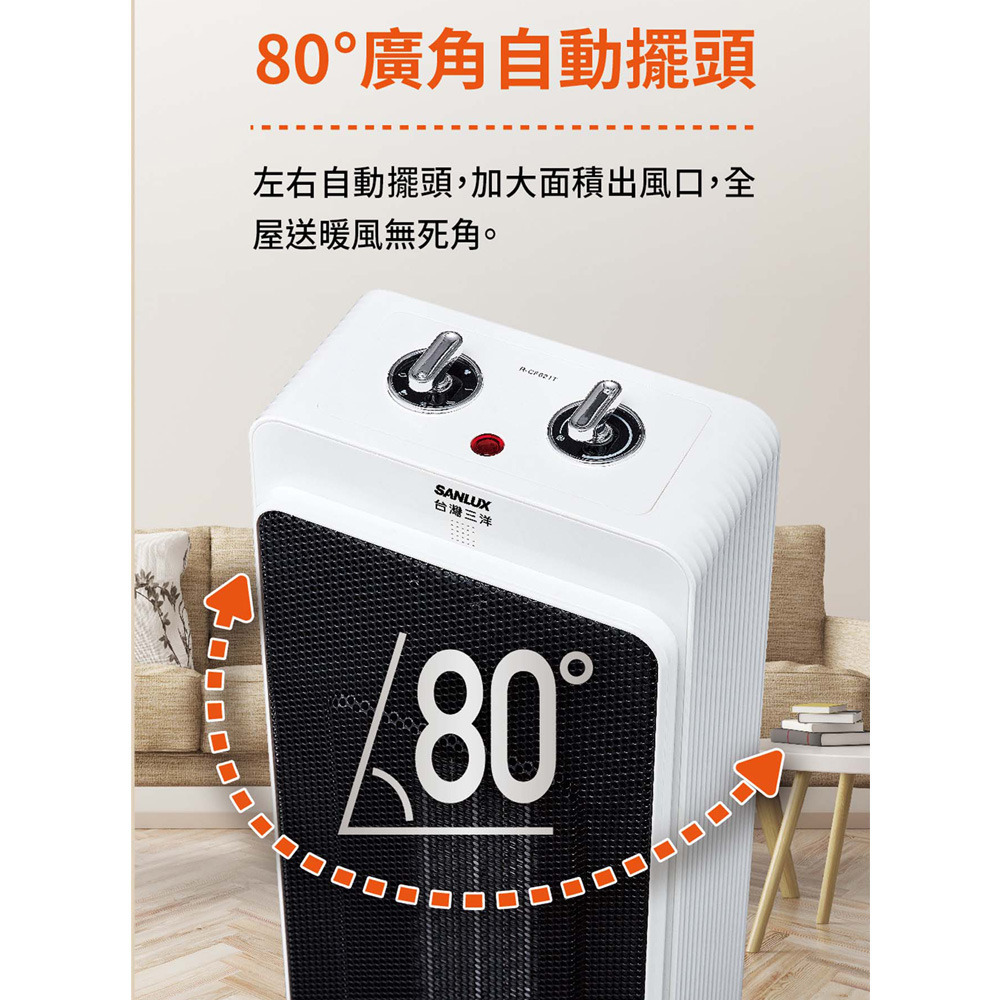 SANLUX 台灣三洋 直立式陶瓷電暖器 R-CF621T-細節圖4