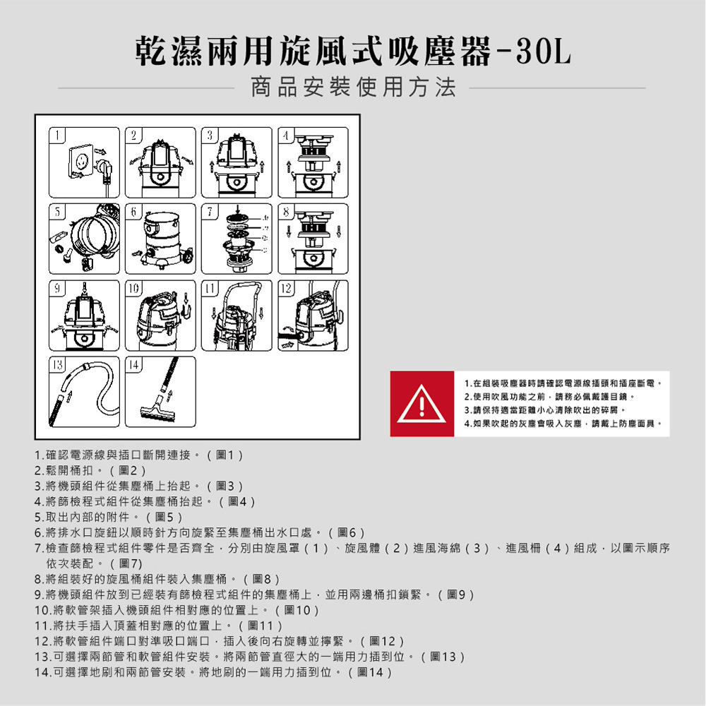 順帆風機 30L 乾濕兩用旋風式吸塵器 TRD-30-細節圖7