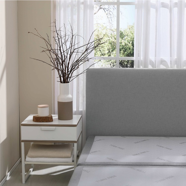 鈦享睡 北歐 貓抓皮床頭片 灰色 耐磨防焰 可濕擦 好清潔 松木床頭片 訂製尺寸 客製 太想睡-細節圖2