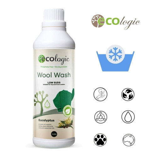 澳洲Ecologic 羊毛洗衣精(冷洗精) 含有機成分-冷水洗衣物皆適用-1000ml *1