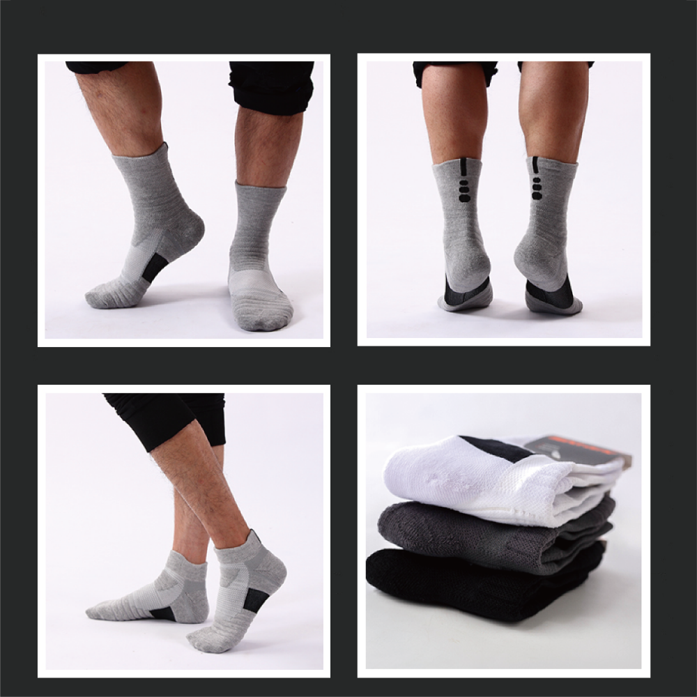 【AFA台灣現貨】運動襪 多功能 跑步襪 籃球襪 健身襪 白色襪子 中筒運動襪 厚底 毛巾底 襪子中筒襪 休閒運動襪-細節圖2