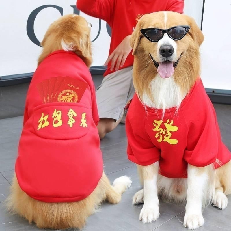 【拾四方】 寵物新年衣服 寵物過年 狗狗過年 貓咪過年 寵物新年 狗狗衣服 貓咪衣服 新春衣服 新年招財衣-細節圖4