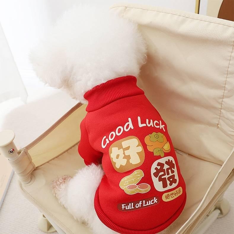 【四方嚴選】台灣現貨 寵物新年衣服 好事發生衣服 狗狗過年 貓咪過年 寵物新年 狗狗衣服 貓咪衣服 新春衣服 新年招財-細節圖3
