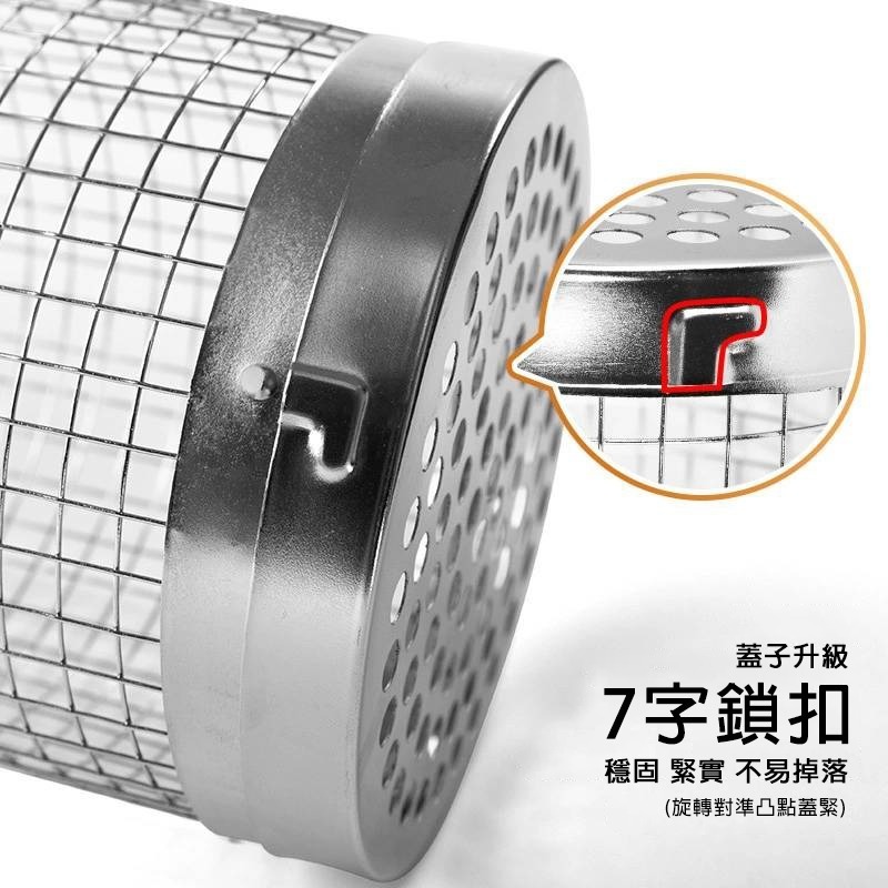 【中秋烤肉必備】滾動燒烤架 燒烤籠 燒烤滾動籠 燒烤籃 燒烤網 BBQ燒烤籃 燒烤圓筒 戶外燒烤BBQ 不鏽鋼圓筒烤網-細節圖10