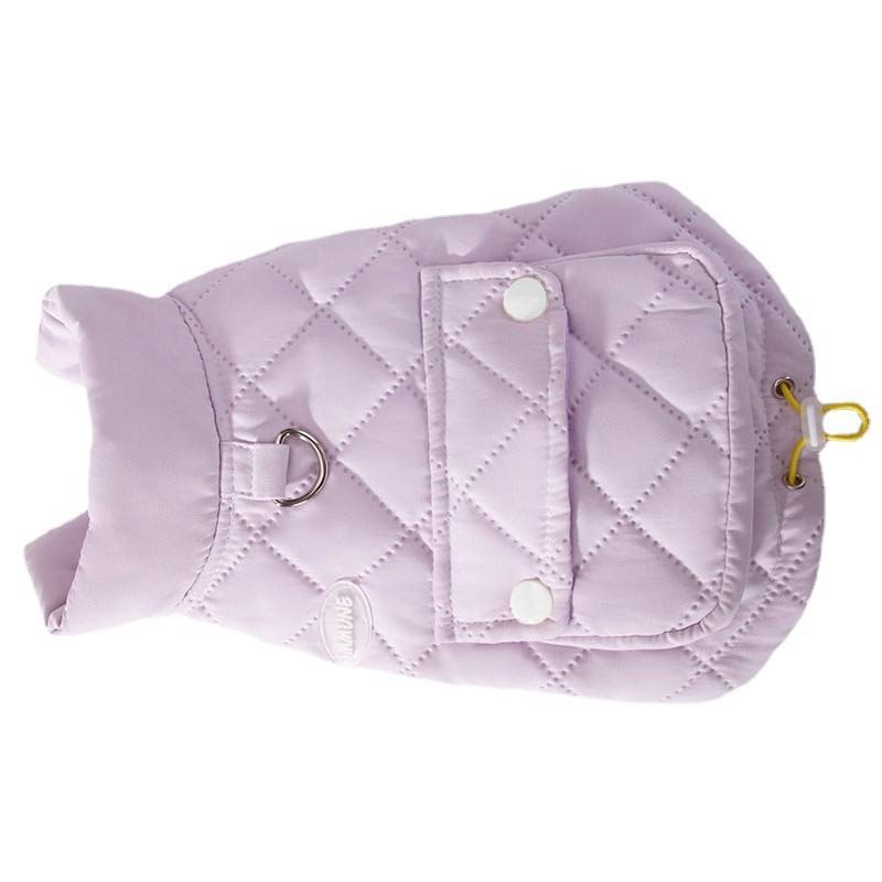 【拾四方】狗狗衣服 寵物衣服 加厚保暖狗衣服 可調節絎棉衣 簡約可牽引 寵物馬甲 寵物兩腳棉衣 貓咪衣服 寵物背心-細節圖2