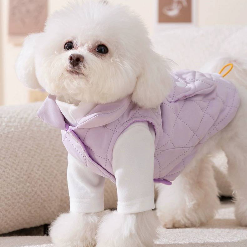 【拾四方】狗狗衣服 寵物衣服 加厚保暖狗衣服 可調節絎棉衣 簡約可牽引 寵物馬甲 寵物兩腳棉衣 貓咪衣服 寵物背心-細節圖6