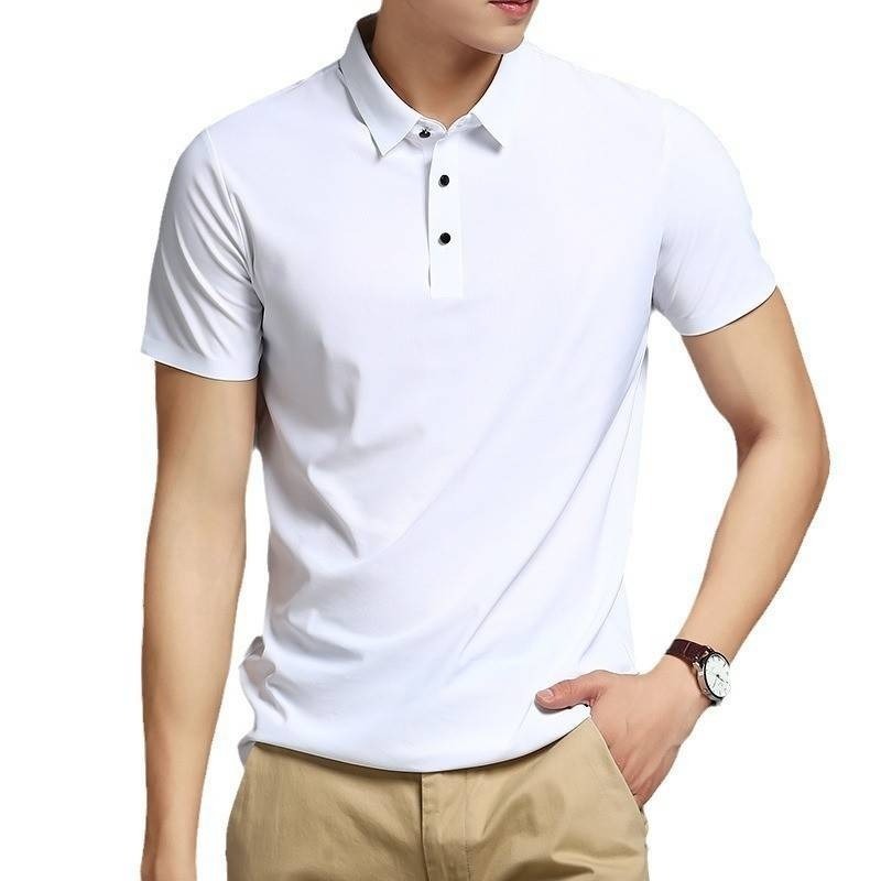 【拾四方】韓版冰絲涼感POLO衫 夏天涼感上衣 冰絲翻領polo衫 男短袖POLO衫 短袖polo衫 休閒polo衫-細節圖2