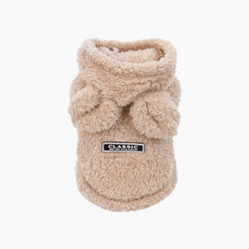 【拾四方】兔耳舒棉絨連帽衣 狗狗衣服 寵物衣服 秋冬季保暖衣服 帶帽兔耳棉衣 寵物兩腳棉衣 貓咪衣服-細節圖2