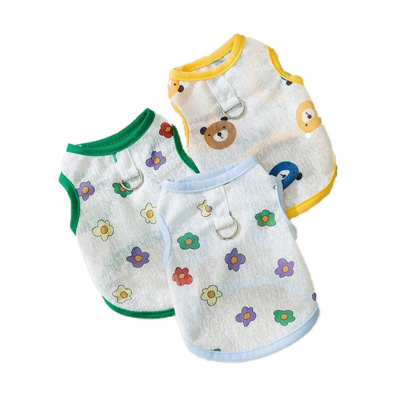 【拾四方】夏日薄款背心 狗狗夏季衣服 網眼透氣背心 貓衣服 狗衣服 小狗背心 可牽引背心 春夏季背心 寵物衣服-細節圖2