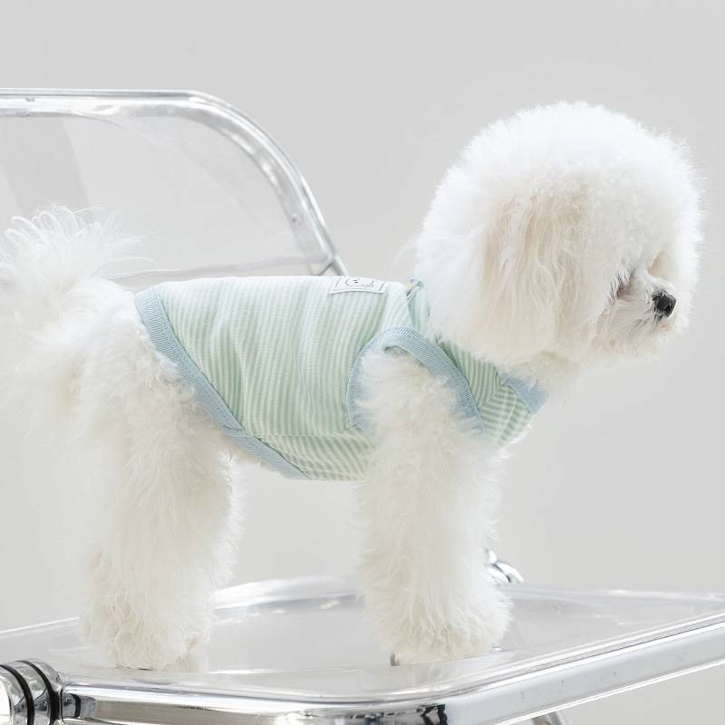 【拾四方】春夏透氣背心 狗狗夏季衣服 針織條紋背心 貓衣服 狗衣服 小狗背心 可牽引背心 春夏季背心 寵物衣-細節圖4