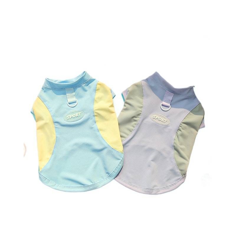 【拾四方】夏日透氣背心 狗狗夏季薄款衣服 冰絲涼感衣 透氣背心 貓衣服 小狗背心 可牽引背心 春夏季背心 寵物涼感衣-細節圖2