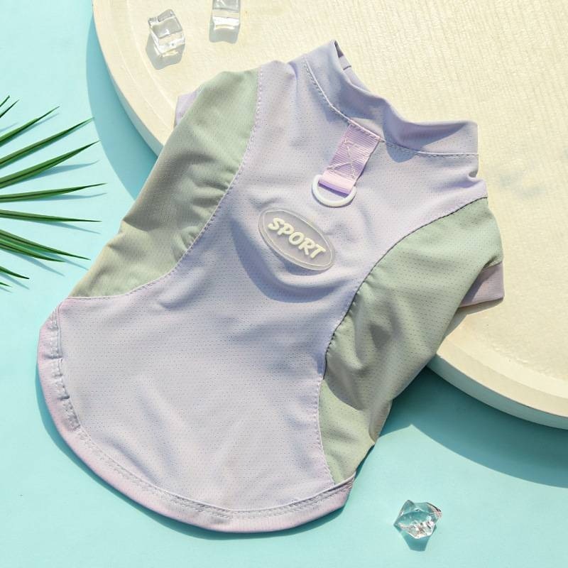 【拾四方】夏日透氣背心 狗狗夏季薄款衣服 冰絲涼感衣 透氣背心 貓衣服 小狗背心 可牽引背心 春夏季背心 寵物涼感衣-規格圖8