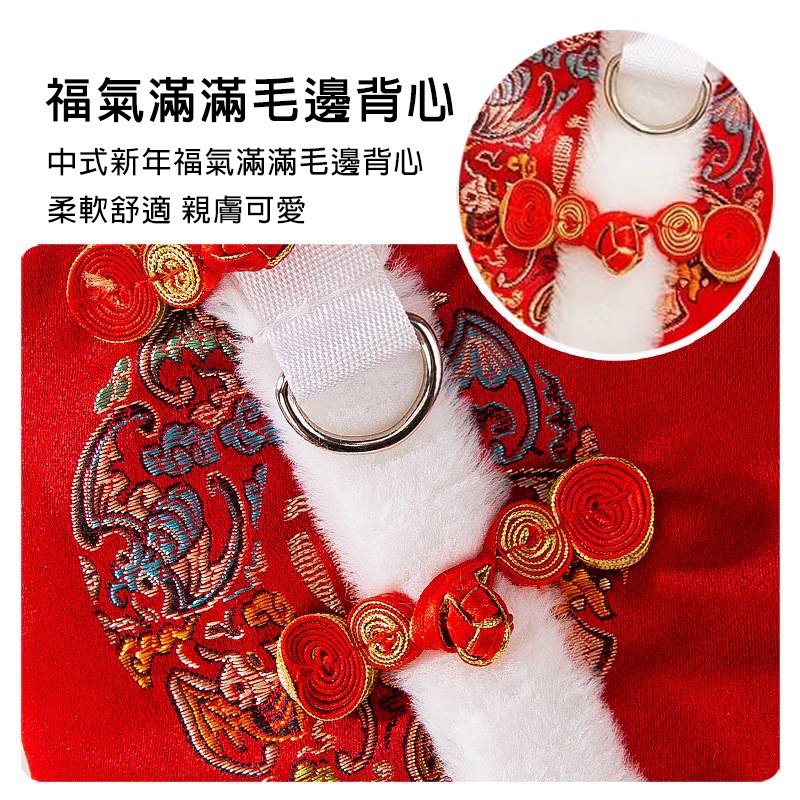 【拾四方】寵物新年背心 中式新年福氣滿滿背心 寵物過年 狗狗過年 貓咪過年 狗狗衣服 貓咪衣服 新春衣服 新年招財衣-細節圖5