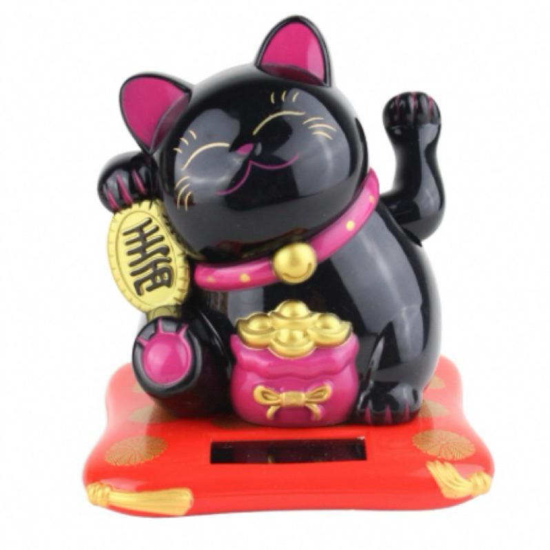招財貓 太陽能 自動搖手 小和尚 敲木魚 不需裝電池 傢居 裝飾 客廳 辦公桌麵 車載擺件-細節圖4