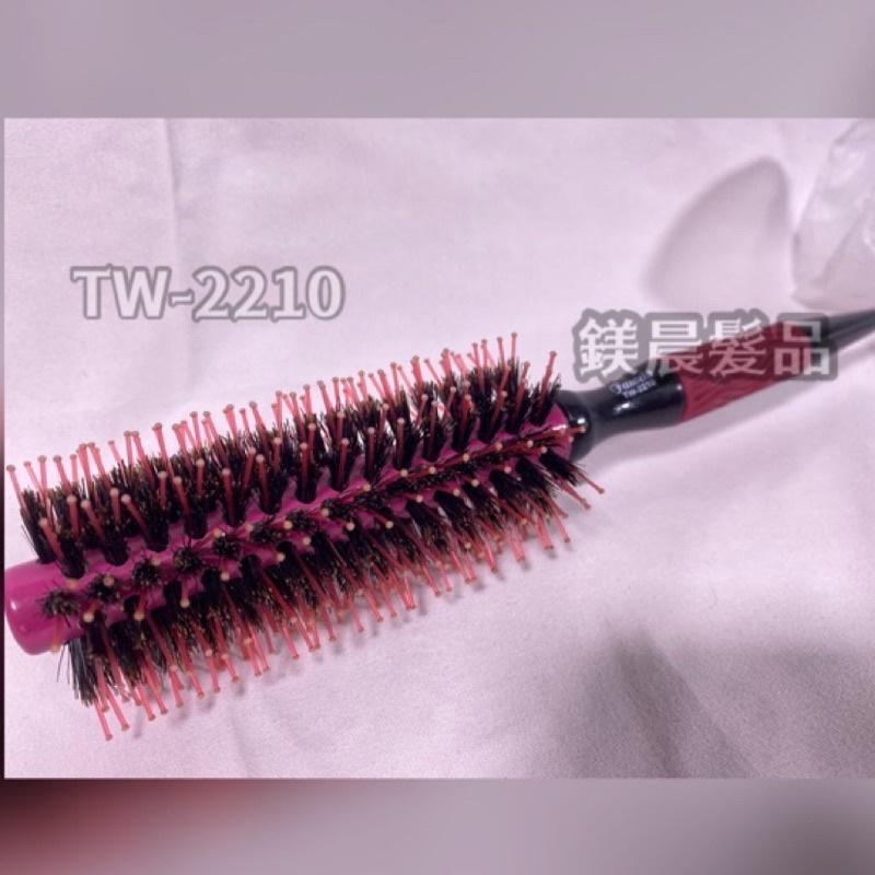 梳子 FAWEIO 桃紅色 陶瓷 圓梳 止滑 手柄設計 豬鬃圓梳 鬃毛梳 鬃毛圓梳 捲髮梳-細節圖3