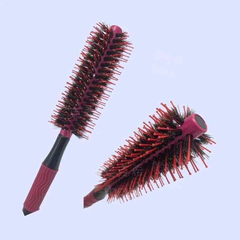 梳子 FAWEIO 桃紅色 陶瓷 圓梳 止滑 手柄設計 豬鬃圓梳 鬃毛梳 鬃毛圓梳 捲髮梳-細節圖5