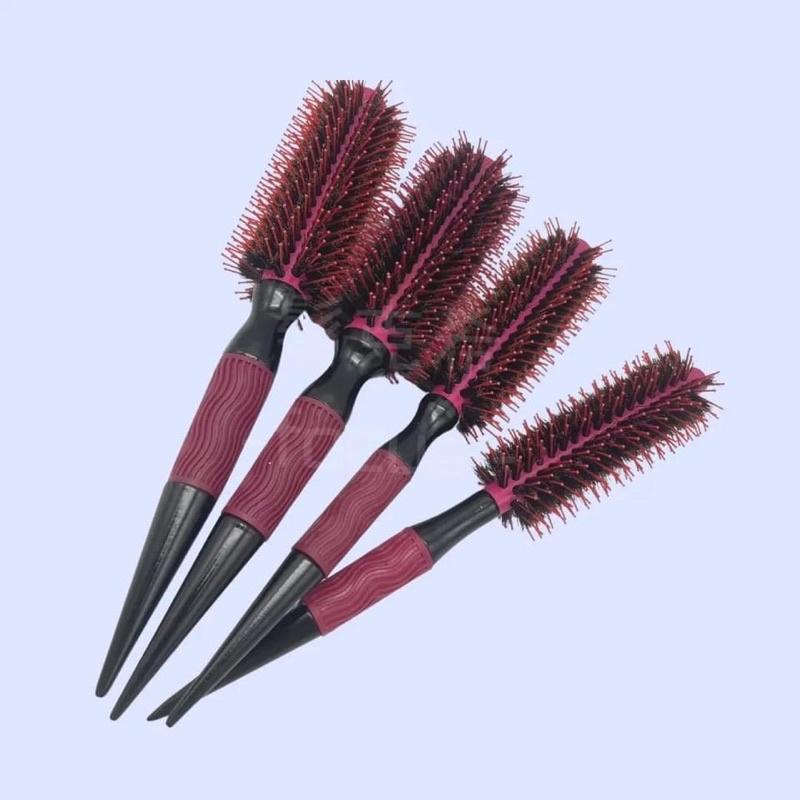 梳子 FAWEIO 桃紅色 陶瓷 圓梳 止滑 手柄設計 豬鬃圓梳 鬃毛梳 鬃毛圓梳 捲髮梳-細節圖6