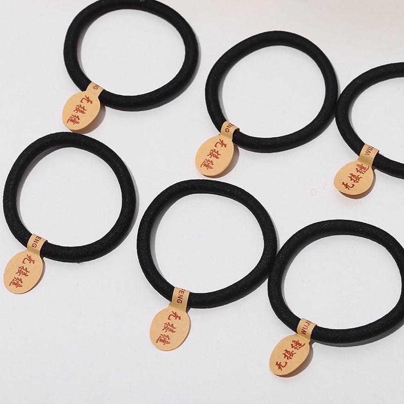 髮圈 髮束 髮飾 彈力髮圈 簡約 無接縫加粗 黑色髮圈 大腸圈 造型髮圈 綁髮圈-細節圖2