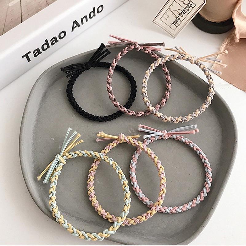 髮圈 髮束 髮飾 彈力髮圈 簡約 無接縫加粗 黑色髮圈 大腸圈 造型髮圈 綁髮圈-細節圖8