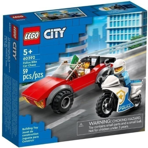 ［想樂］全新 樂高 LEGO 60392 City 城市 警察摩托車飛車追逐