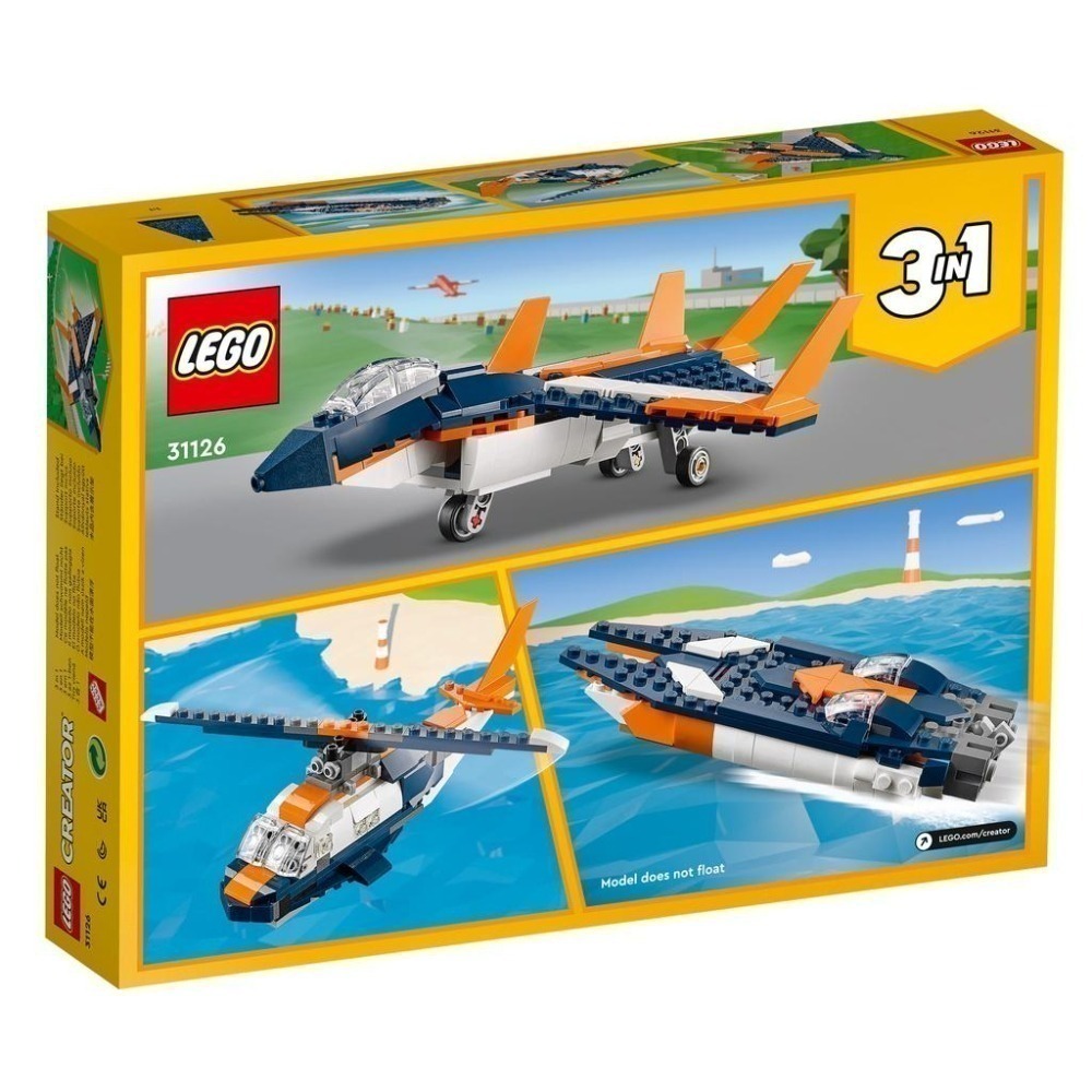 ［想樂］全新 樂高 Lego 31126 Creator 三合一 超音速噴射機-細節圖2