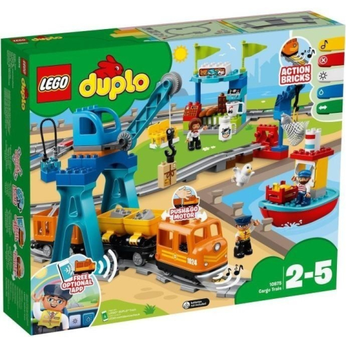 ［想樂］全新 樂高 Lego 10875 DUPLO 德寶 火車 貨運列車 電動火車(盒損)
