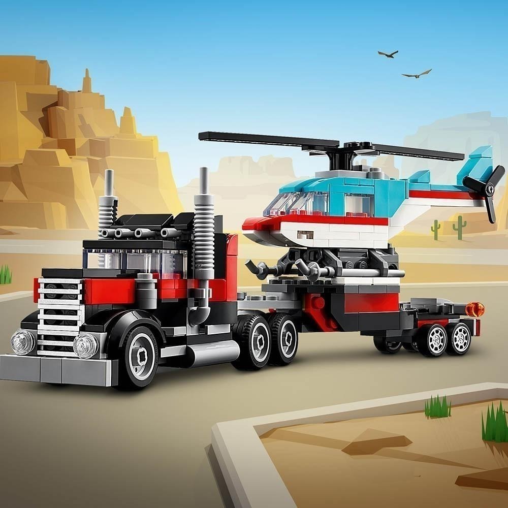 ［想樂］全新 樂高 LEGO 31146 Creator 三合一 平板卡車和直升機-細節圖6