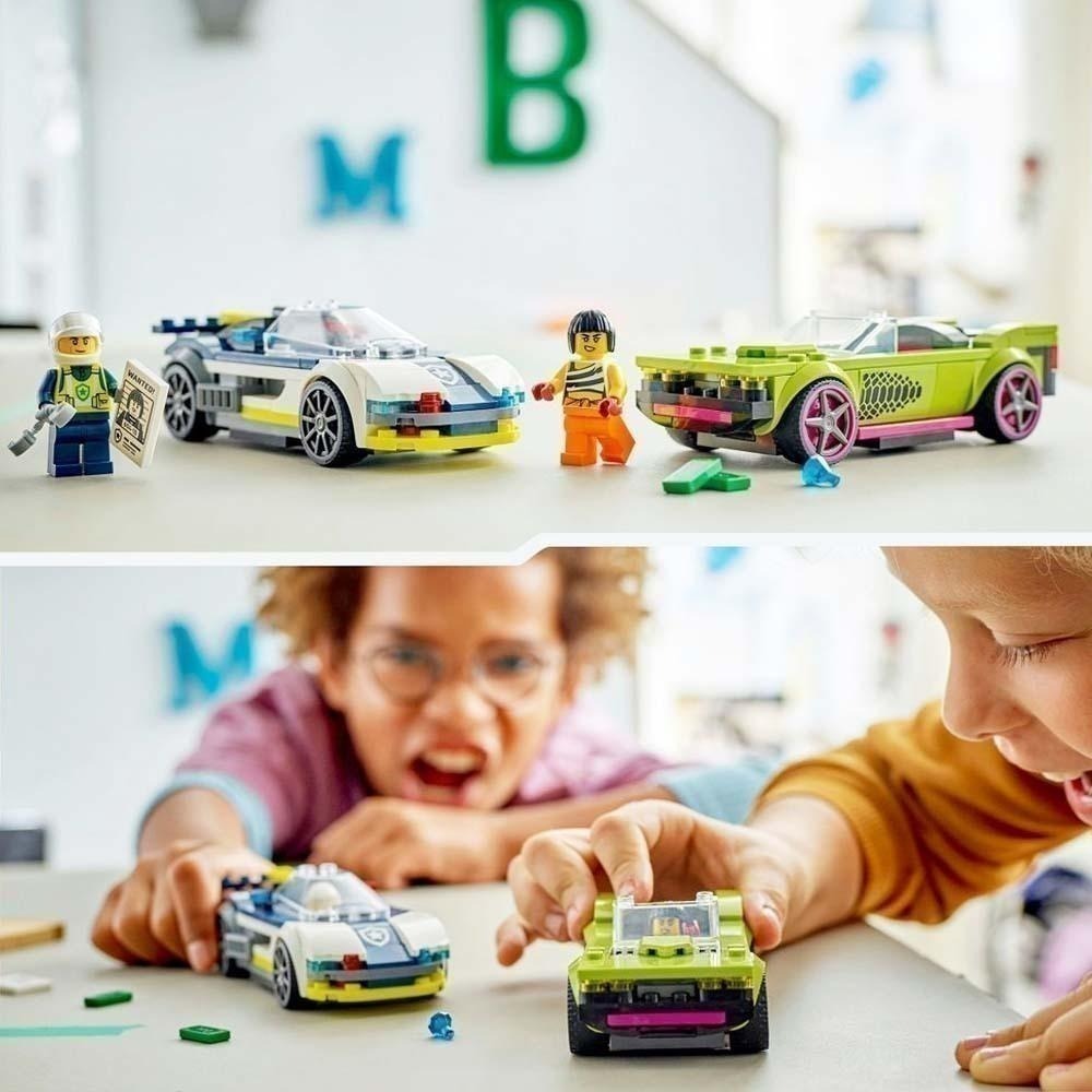［想樂］全新 樂高 LEGO 60415 City 城市 警車和肌肉車追逐戰-細節圖5