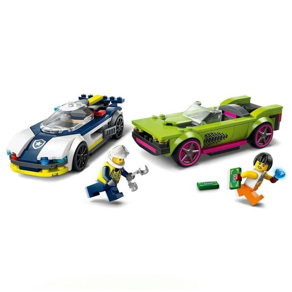 ［想樂］全新 樂高 LEGO 60415 City 城市 警車和肌肉車追逐戰-細節圖3