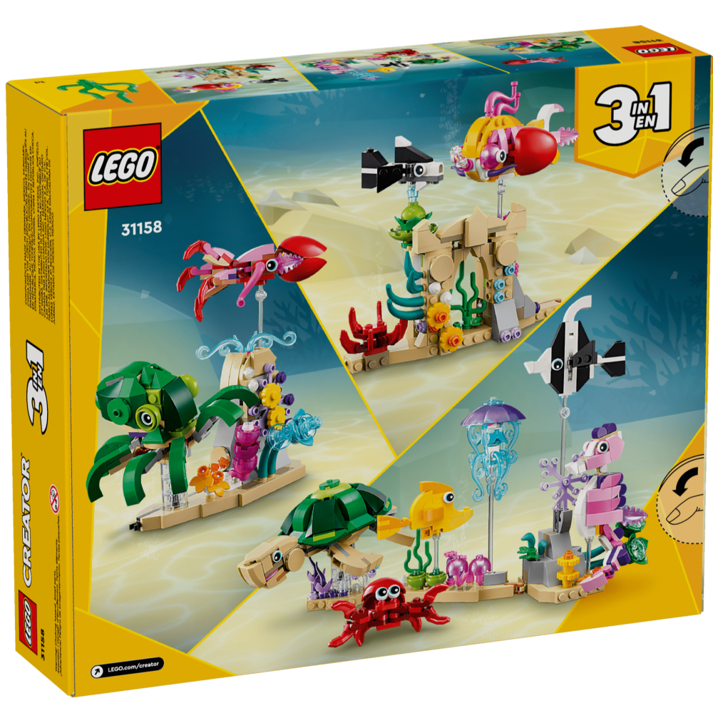［想樂］全新 樂高 LEGO 31158 Creator 三合一 海中動物 海龜 水母 海馬 章魚 魷魚-細節圖2