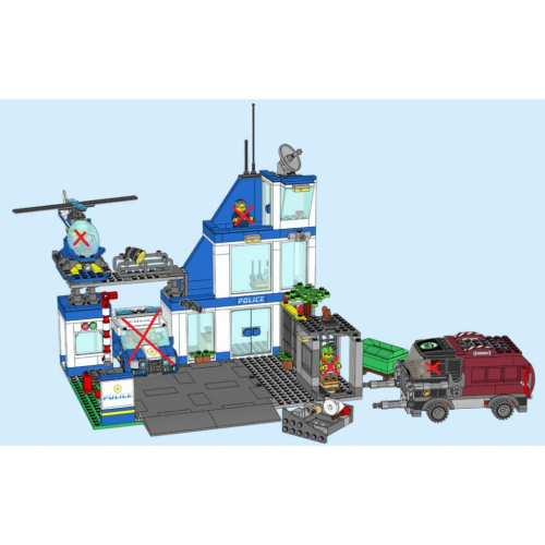 ［想樂］『拆賣』全新 樂高 LEGO 60316 警局 不含警車、人偶及其配件 拆盒場景