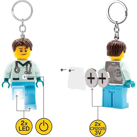 ［想樂］『LED鑰匙圈』全新 樂高 Lego LED LGL KE194H 城市系列男護士 鑰匙圈-細節圖3